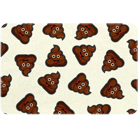 Bath Mat Funny Cartoon Emoji Poop Pattern Indoor Outdoor Entrance Door Mat Non-Slip Bath Rug Bathmat Decor Small Area Rug Carpet Kitchen Door Mats Floor Mats Home Decor 32 x20 Inch