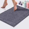 thumbnail image 1 of Bath Mat By LuxUrux-Extra-Soft Plush Bath Shower Bathroom Rug,1'' Chenille Microfiber Material, Super Absorbent Shaggy Bath Rug. Machine Wash & Dry (15 x 23, Dark Gray), 1 of 8
