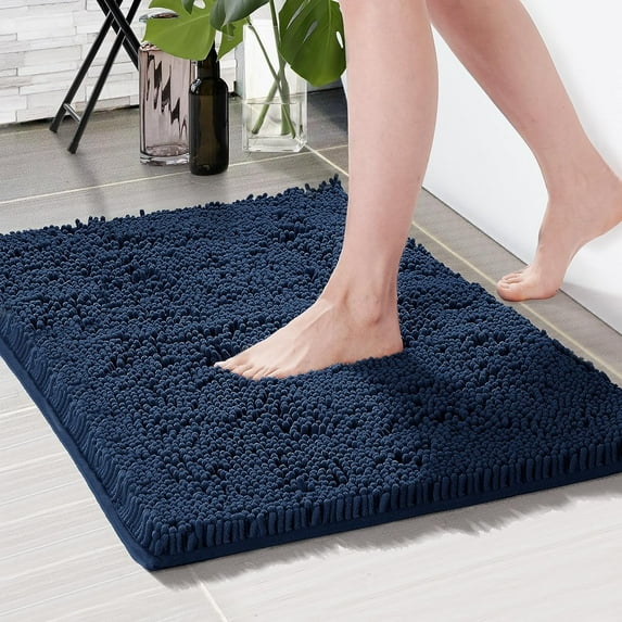 Bath Mat - Luxurious Soft Microfiber Absorbent Bathroom Rug, Non-Slip, Quick Dry, Perfect for Bath and Shower, Sustainable Home Decor, Grey, 32x20 Inches