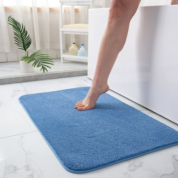 Bath Mat, Non-Slip Absorbent Bathroom Rug for Shower and Tub, Machine Washable Microfiber Floor Mats, Soft Living Room Bedroom Kitchen Carpet, 16x24 Inch