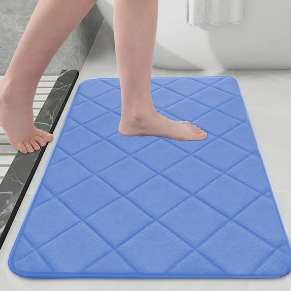 Bath Mat, Non-Slip Absorbent Microfiber Rug Machine Washable for Bathroom Shower Tub Living Room Bedroom Kitchen Floor Mats