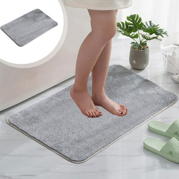 Bath Mat, Non-Slip Absorbent Microfiber Rug for Bathroom, Machine Washable Floor Mat, Soft Rubber Backing, Living Room Kitchen Bedroom Carpet