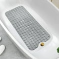 thumbnail image 1 of Bath Mat Non Slip with Suction Cups and Drain Holes | Shower Mat Anti Mould Machine-Washable Bath Mats for Bathtub | 100x40 cm Rubber Bathtub Mat for everyone (Grey), 1 of 5