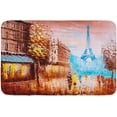 thumbnail image 1 of Bath Mat Oil Painting Street View of Paris European Berlin Woman Abstract Architecture Art Cozy Bathroom Decor Bath Rug with Non Slip Backing 18 X 30 Inch, 1 of 5