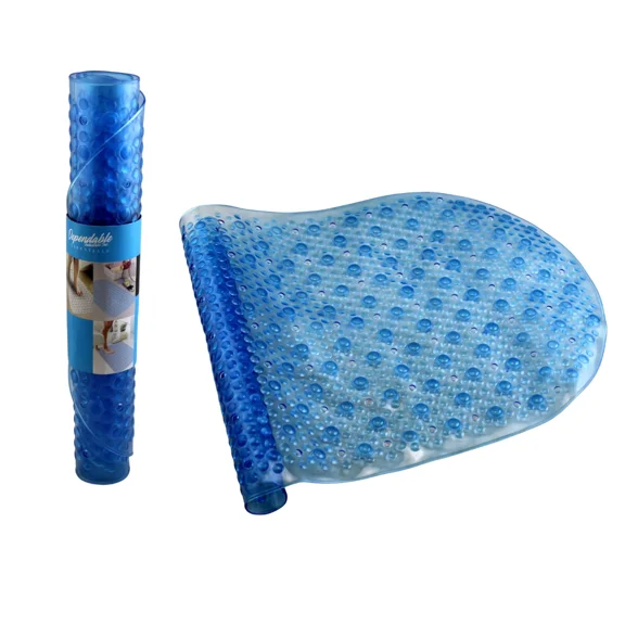 Bath Mat Premium Pvc Suction Anti Slip Bathroom Shower And Tub Oval Blue