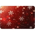 thumbnail image 1 of Bath Mat Red Christmas Snowflake Xmas Glitter Bathroom Rug Shower Mat Non Slip Absorbent Quick Dry Memory Foam Washable Soft Floor Carpet Bath Rug for Small Bathroom Tub Sink Hotel 15.7 x 23.6 inch, 1 of 6