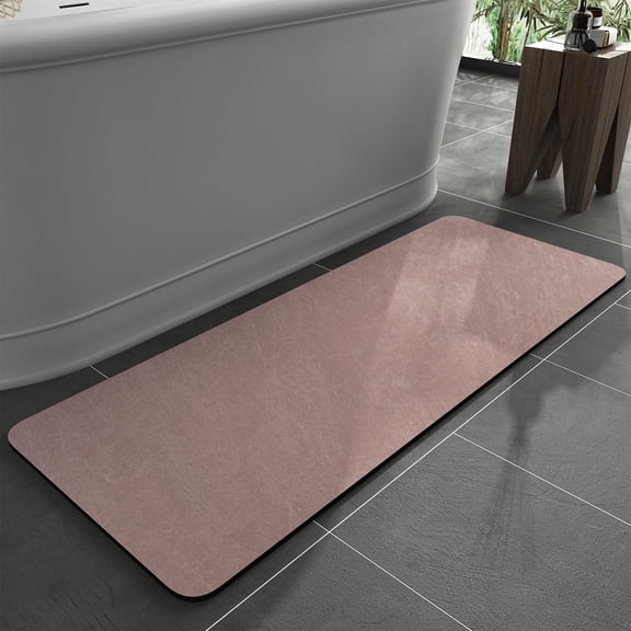Bath Mat-Rubber Backing Non SlipThin Bathroom Rugs Fit Under Door- Quick Dry Absorbent Faux Suede Surface Grey Bathroom Floor Mats-Shower Rug for in Front of Bathtub Shower Gray 16x24