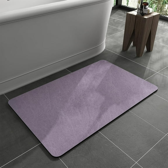 Bath Mat-Rubber Backing Non SlipThin Bathroom Rugs Fit Under Door- Quick Dry Absorbent Faux Suede Surface Grey Bathroom Floor Mats-Shower Rug for in Front of Bathtub Shower Gray 16x24