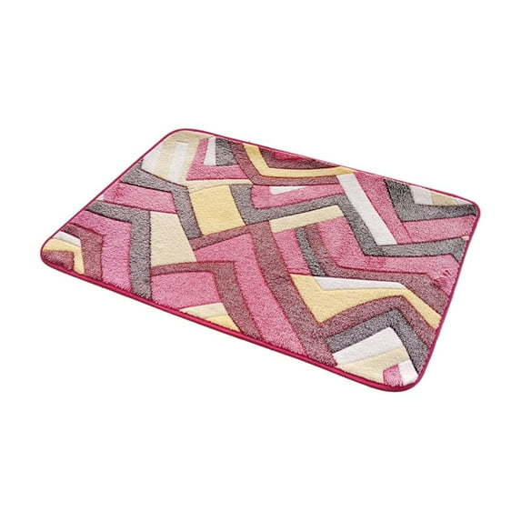 Bath Mat-Rubber Backing Non SlipThin Bathroom Rugs Fit Under Door- Quick Dry Absorbent Faux Suede Surface Grey Bathroom Floor Mats-Shower Rug for in Front of Bathtub Shower