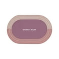 thumbnail image 1 of Bath Mat Rubber Non Slip Shower Mat Quick Dry Super Absorbent Bathtub mat Bath Stone Mat - Thin Bath Mats for Bathroom Floor, Tub and Fit Under Door,15.7" x 23.6" Oval, Pink, 1 of 8