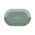 thumbnail image 1 of Bath Mat Rubber Non Slip Shower Mat Quick Dry Super Absorbent Bathtub mat Bath Stone Mat - Thin Bath Mats for Bathroom Floor, Tub and Fit Under Door,15.7" x 23.6" Oval, Gray, 1 of 8