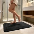 thumbnail image 1 of Bath Mat Rug 24x16, Ultra Soft, Non-Slip and Absorbent Bathroom Rugs, Machine Wash Dry, Comfortable Bath Carpet for Bathroom Floor, Tub and Shower, Black, 1 of 7