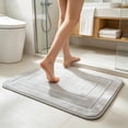 thumbnail image 1 of Bath Mat Rug 24x16, Ultra Soft, Non-Slip and Absorbent Bathroom Rugs, Machine Wash Dry, Comfortable Bath Carpet for Bathroom Floor, Tub and Shower, Gray, 1 of 7