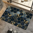 thumbnail image 1 of Bath Mat Rug,Black and Blue Honeycomb MarbleNon Slip Quick Dry Super Absorbent Thin Bathroom Rugs Fit Under Door-Easy to clean Bathroom Floor Mats-Shower Rug for Shower Sink Bathtub(16" x 24"In), 1 of 6