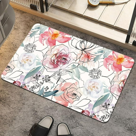 Bath Mat Rug,Dark Blue Gold marbleNon Slip Quick Dry Super Absorbent Thin Bathroom Rugs Fit Under Door-Easy to Clean Bathroom Floor Mats-Shower Rug for Shower Sink Bathtub