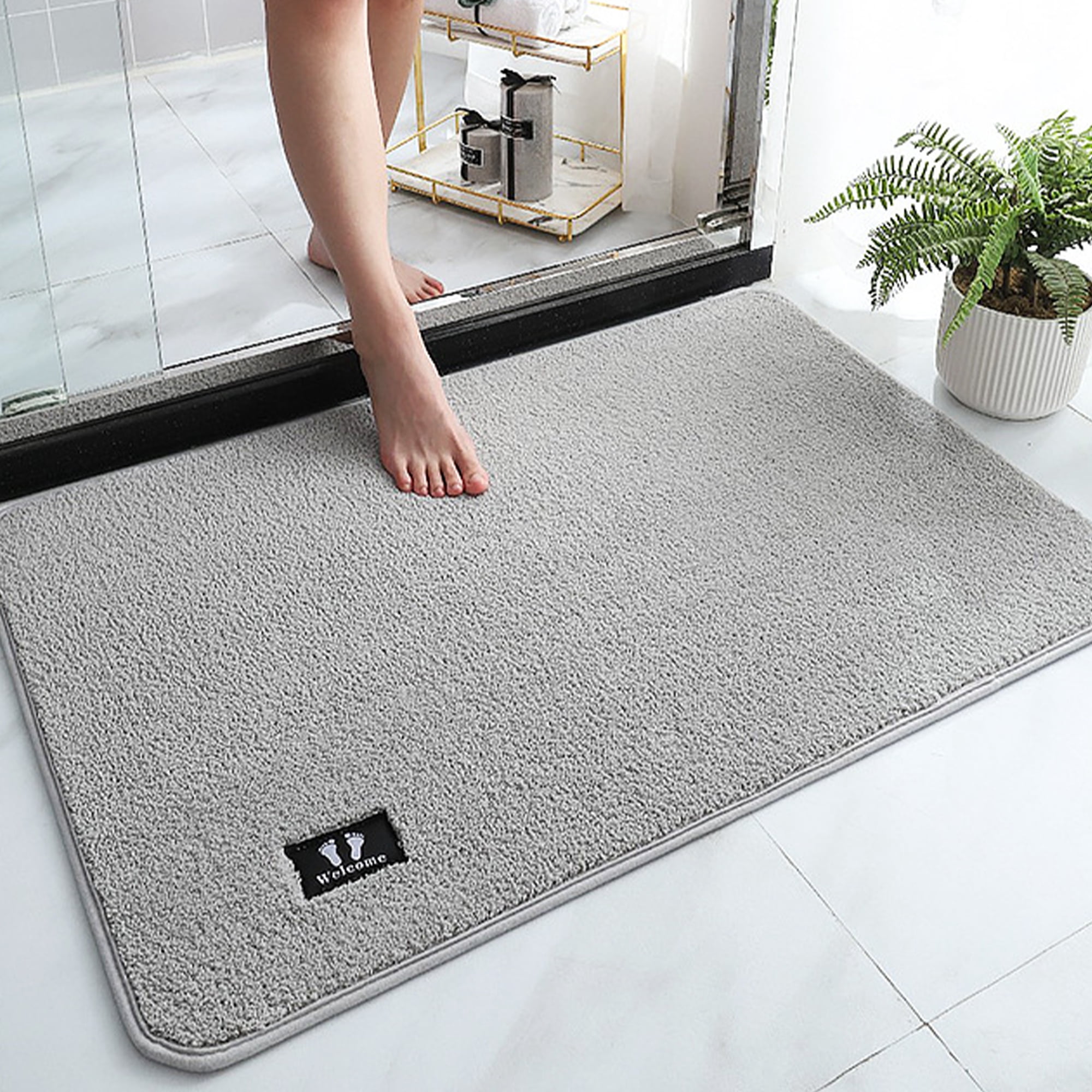 Bath Mat Rug Non Slip Quick Dry Super Absorbent Thin Bathroom Rugs ...