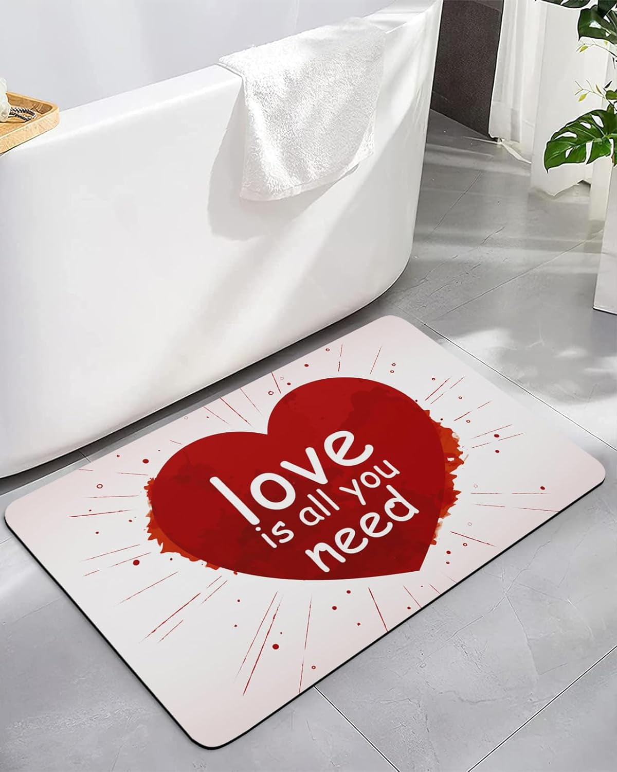 Bath Mat Rug Quick Dry Absorbent Rubber Backed Bathroom Mat Bathroom ...