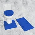 thumbnail image 1 of Bath Mat Rug Set With Lid Cover 3 Piece,Royal blue Color Shaggy Chenille Large Rug 19"x 30", Contour Mat 18"x18", and Toilet Lid Cover 18"x18" with Rubber Backing For Bathroom Decor, 1 of 2