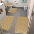 thumbnail image 1 of Bath Mat Rug Set, Velvet Fleece Foam, Non-slip Rubber Backing, Super Absorbent Machine Washable, Modern Khaki Bathroom Floor Mats, Topliu, 1 of 9