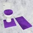 thumbnail image 1 of Bath Mat Rug Set With Lid Cover 3 Piece,Purple Color Shaggy Chenille Large Rug 19"x 30", Contour Mat 18"x18", and Toilet Lid Cover 18"x18" with Rubber Backing For Bathroom Decor, 1 of 3