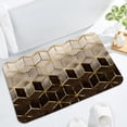 thumbnail image 1 of Bath Mat Rug Super Absorbent Quick Dry Thin Bathroom Rugs Fit Under Door Non Slip Rubber Backed Bathroom Floor Mat for in Front of Bathtub Sink Shower (20"x32", Brown Cubes), 1 of 6