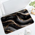 thumbnail image 1 of Bath Mat Rug Super Absorbent Quick Dry Thin Bathroom Rugs Fit Under Door Non Slip Rubber Backed Bathroom Floor Mat for in Front of Bathtub Sink Shower (20"x32", Marble, Black Gold), 1 of 6