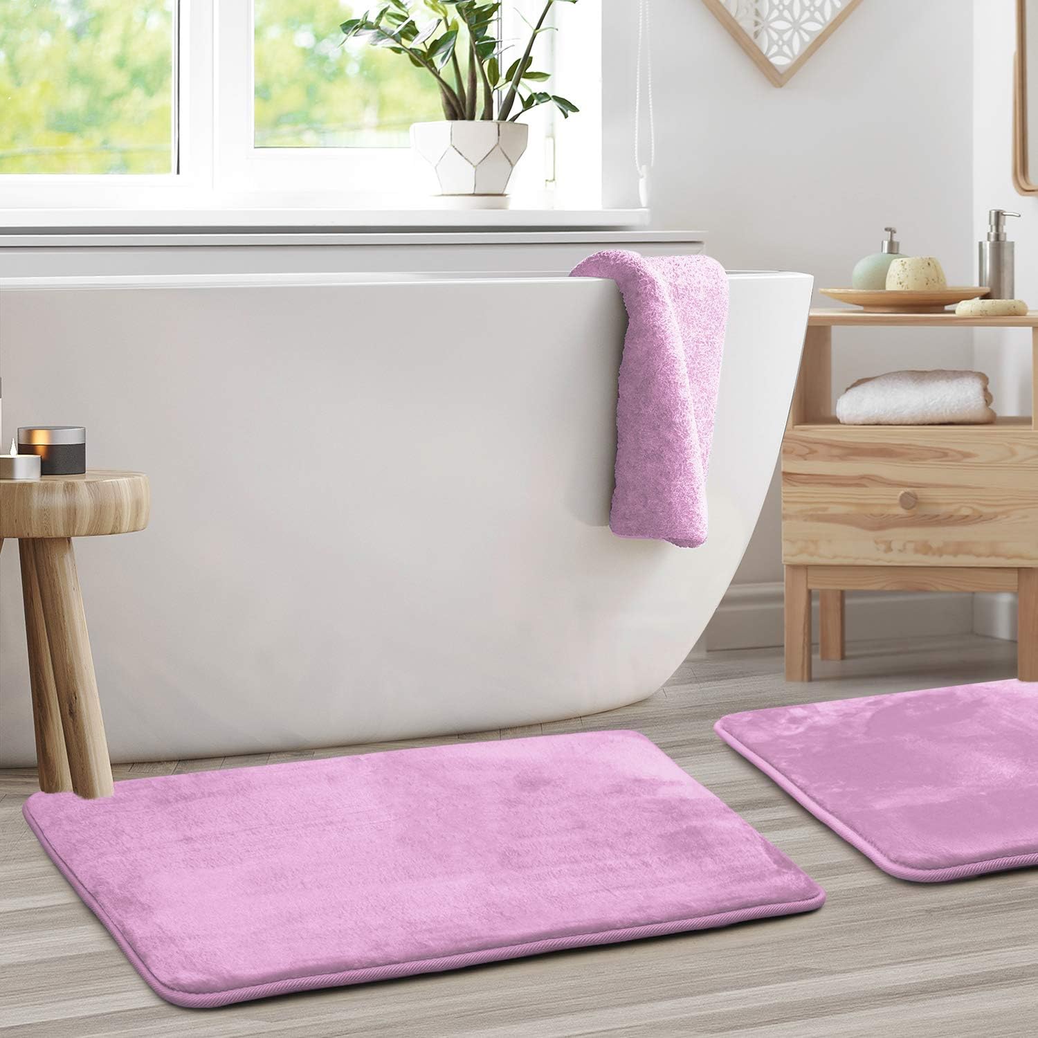 Bath Mat Set Memory Foam Bath Mat Soft Bathroom Rug Non Slip