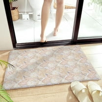 Bath Mat Shell Starfish Summer Ocean Coral Seaweed Beige Quick Dry Bathroom Rugs Non Slip Absorbent Shower Rug Floor Mat for Bathroom, Bathtub,Sink,18x30 Inch