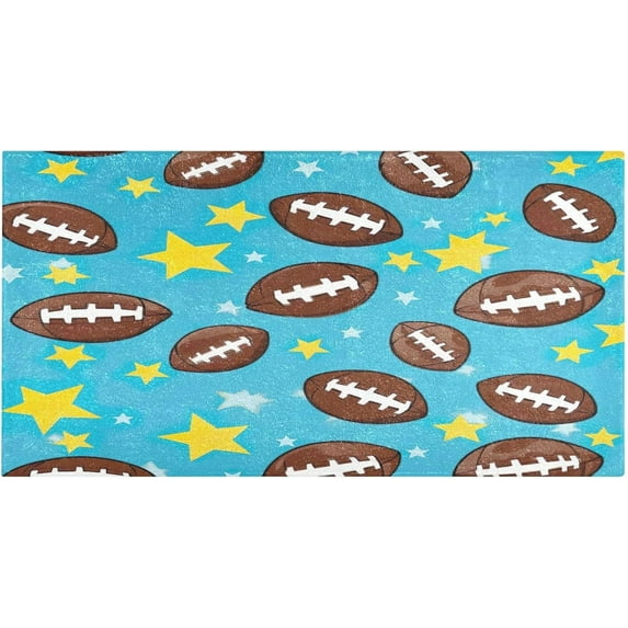 Bath Mat, Soft Absorbency Bath Rug, Football Pattern Bath Mats for Bathroom, Living Room Bedroom Home Floor Mat, Bath Mat for Tub Non Slip 20 x 39 Inch Home Decorations