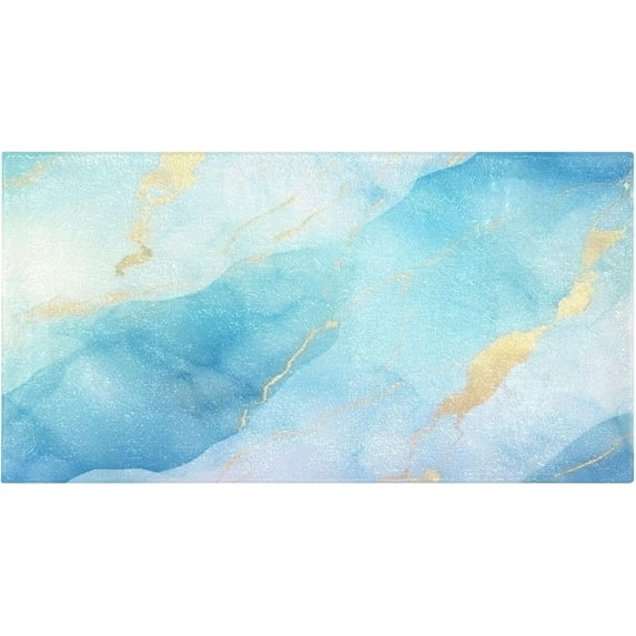 Bath Mat, Soft Absorbent Bath Rug, Blue Marble Bath Mats for Bathroom, Living Room Bedroom Home Floor Mat, Bath Mat for Tub Non Slip 20 x 39 Inch Home Decor