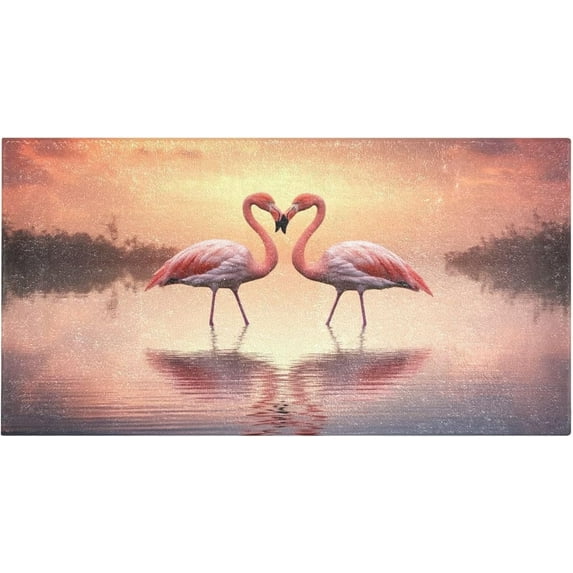 Bath Mat, Soft Absorbent Bath Rug, Flamingos Pattern Bath Mats for Bathroom, Living Room Bedroom Home Floor Mat, Bath Mat for Tub Non Slip 20 x 39 Inch Home Decor