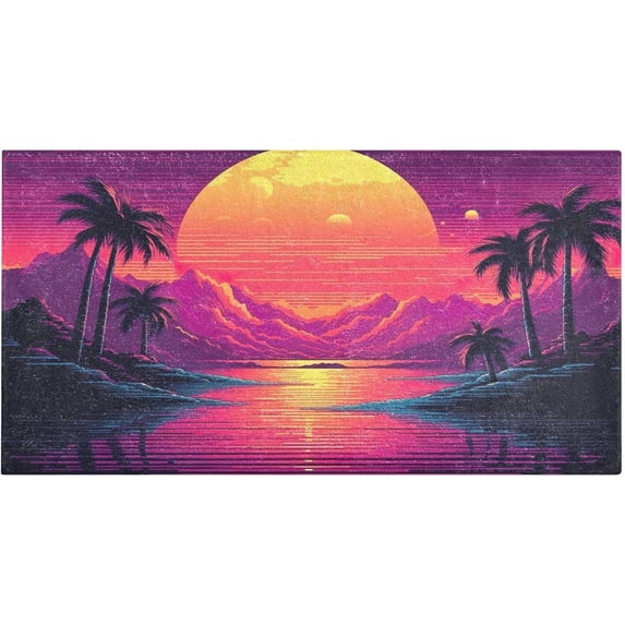 Bath Mat, Soft Absorbent Bath Rug, Mountain at Sunset Bath Mats for Bathroom, Living Room Bedroom Home Floor Mat, Bath Mat for Tub Non Slip 20 x 39 Inch Home Decor