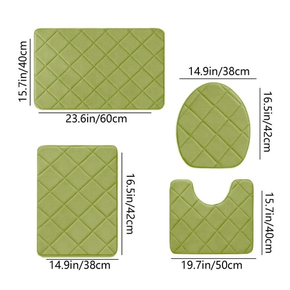 Bath Mat,Soft Non Slip Memory Foam Bathroom Rugs,Universal Soft Comfortable Water Absorption Non-Slip Thick,Machine Wash Bathroom Mat Set,Water Absorbent Bath Rugs for Toilet and Floor,4 Pcs