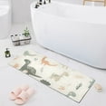 thumbnail image 1 of Bath Mat Soft Plush Non-Slip Absorbent Bathroom Rugs 39"x20" Cartoon Dinosaurs and Leaves, 1 of 8