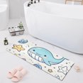thumbnail image 1 of Bath Mat Soft Plush Non-Slip Absorbent Bathroom Rugs 39"x20" Cute Line Whales, 1 of 8