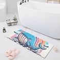 thumbnail image 1 of Bath Mat Soft Plush Non-Slip Absorbent Bathroom Rugs 39"x20" Cute Whale on Sea, 1 of 8