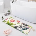 thumbnail image 1 of Bath Mat Soft Plush Non-Slip Absorbent Bathroom Rugs 39"x20" Cute Zebra with Tulip Flower, 1 of 8