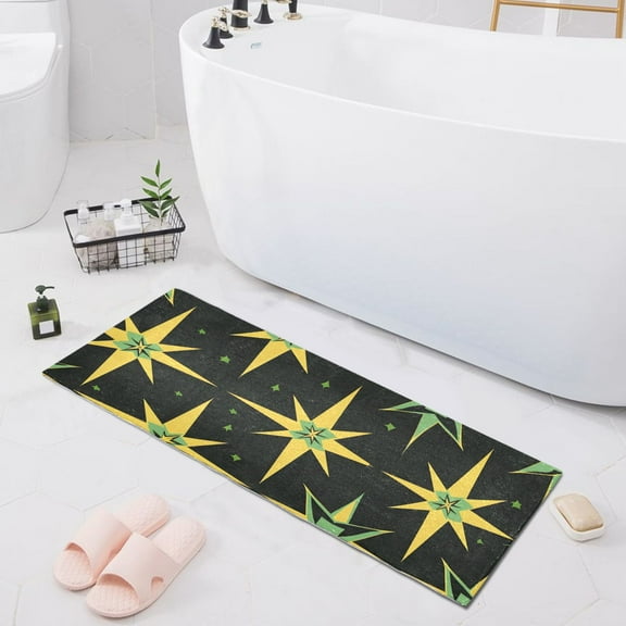 Bath Mat Soft Plush Non-Slip Absorbent Bathroom Rugs 39"x20" Flashing Stars