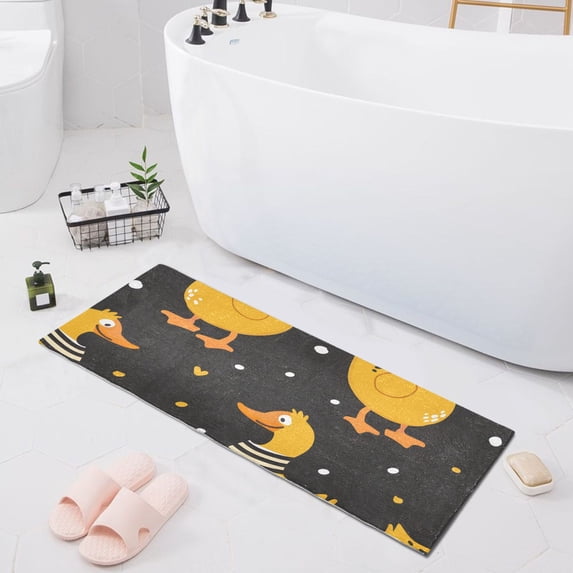 Bath Mat Soft Plush Non-Slip Absorbent Bathroom Rugs 39"x20" Funny Ducks