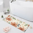 thumbnail image 1 of Bath Mat Soft Plush Non-Slip Absorbent Bathroom Rugs 39"x20" Orange Brown Flowers with Leaves, 1 of 8