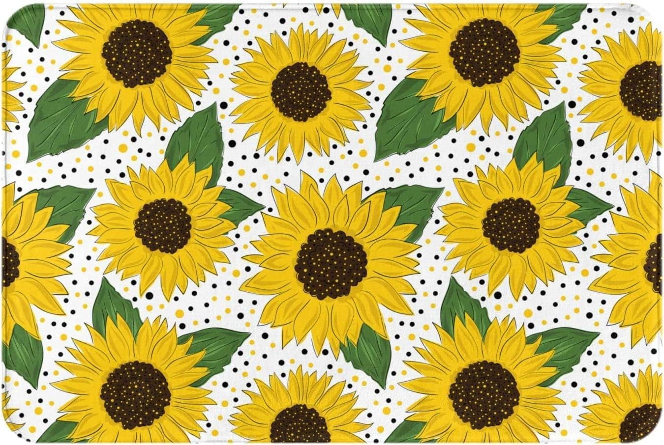 Bath Mat Sunflower Door Mat Indoor Flower Doormat Absorbent Bath Mat