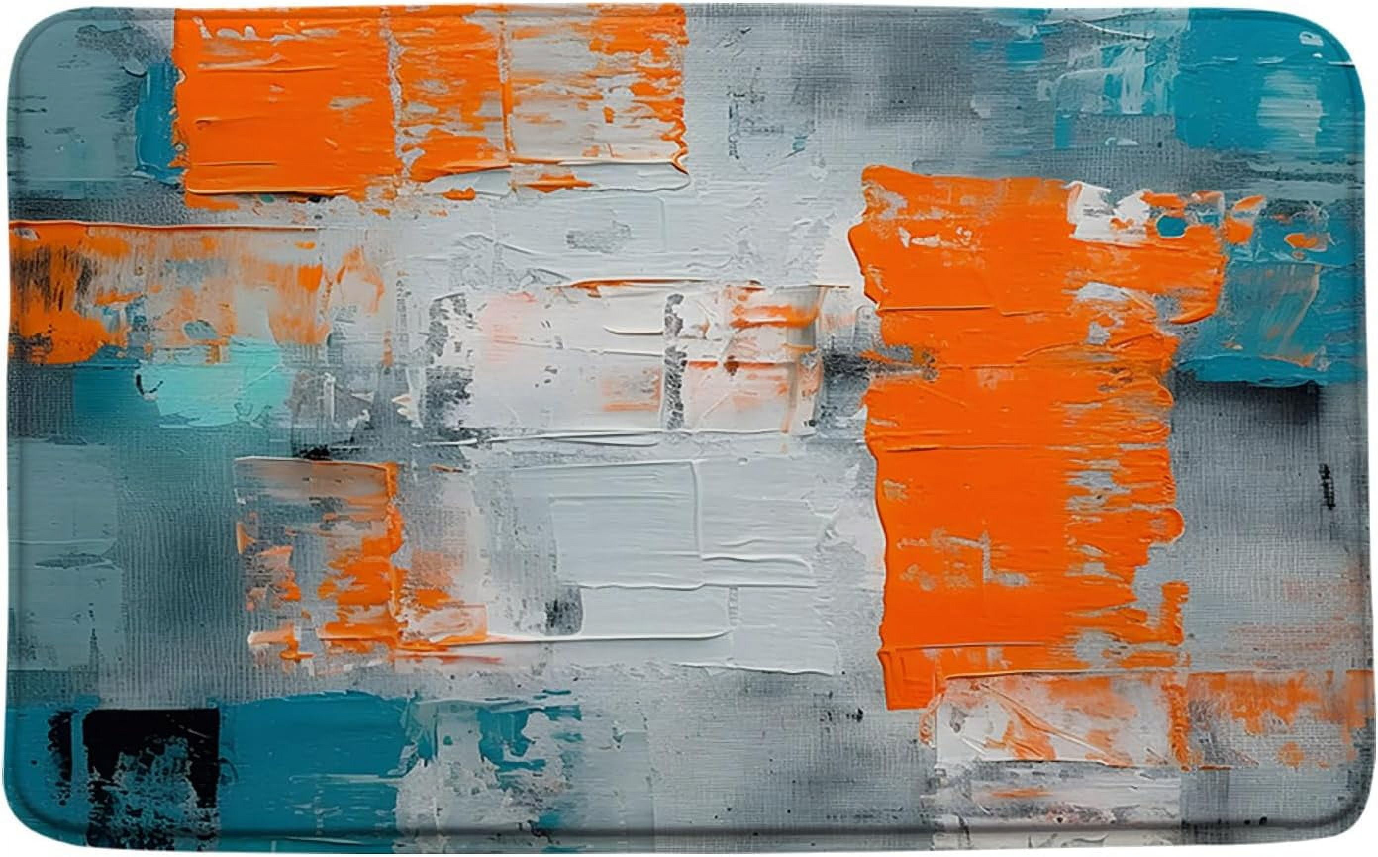 Bath Mat Turquoise Gray Orange Bath Mat Burnt Blue Teal Orange and