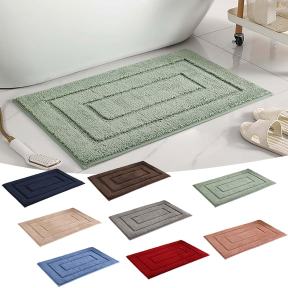 Bath Mat - Ultra Soft Microfiber Absorbent Non-slip Rug for Quick Drying Floors in Bathroom Laundry Room, 15.7 x 23.6 in, (Mint Green), JASKFLY