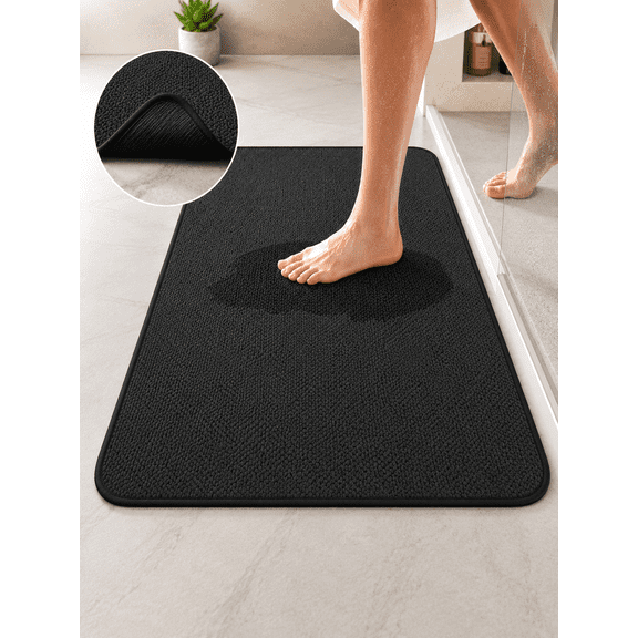 Bath Mat,Ultra Thin Bathroom Rugs,Rubber Bath Mats for Bathroom,No Slip Bath Rugs,Quick Dry,Machine Washable,Low Pile,Absorbent,Shower Outside,Sink,Home Decor Accessories.Beige,