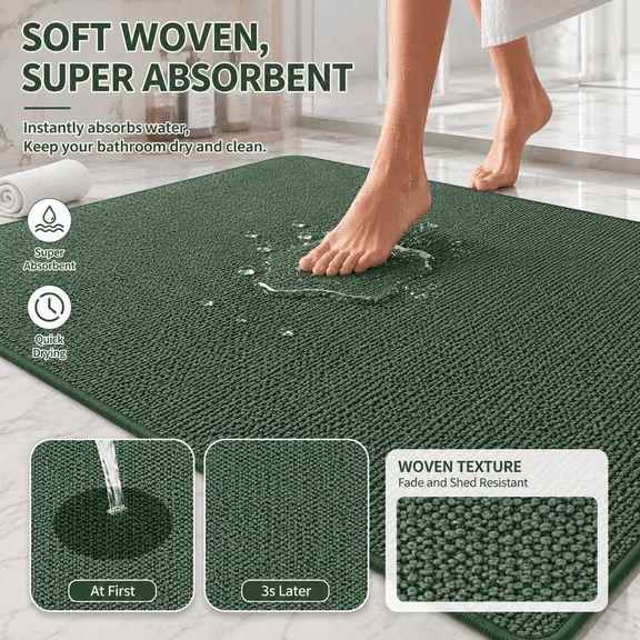 Bath Mat,Ultra Thin Bathroom Rugs,Rubber Bath Mats for Bathroom,No Slip Bath Rugs,Quick Dry,Machine Washable,Low Pile,Absorbent,Shower Outside,Sink,Home Decor Accessories.Beige,