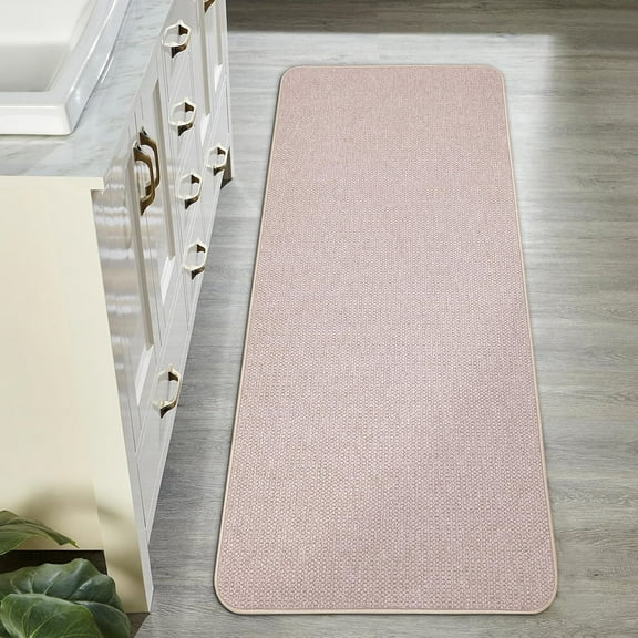 Bath Mat,Ultra Thin Bathroom Runner Rugs,Large Bath Mats for Bathroom,Quick Dry,Non-Slip,Machine Washable,Low Pile,Bath Rug,Shower Outside,Sink,Home Decor Accessories.Beige,1'9"x3'11"21x47inch
