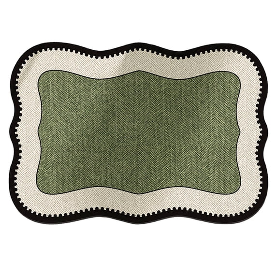 Bath Mat Ultra Thin Non Slip Rubber Bathroom Rug Quick Dry Machine Washable Absorbent Low Pile For Shower Outside Sink Home Decor Green Bathroom Rugs Green-C 32*20 In
