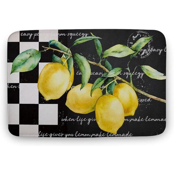 Bath Mat When Life Gives You Lemon Make Lemonade Indoor Outdoor Doormat Durable Front Door Mats Entryway Rugs Non-Slip Floor Mat Entrance Rugs Bath Rug Kitchen Rugs 32 x 20 in