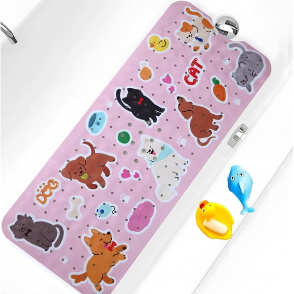 Bath Mat for Tub Non Slip Bathtub Mat Extra Long 40X16 Inch Bath Tub Shower Mat Anti Slip with Suction Cups & Drain Holes, Machine Washable ( )