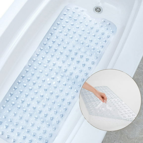 Bath Mat in the Bathtub Non-Slip Rubber Shower Mat for Tub Bathroom, Clear
